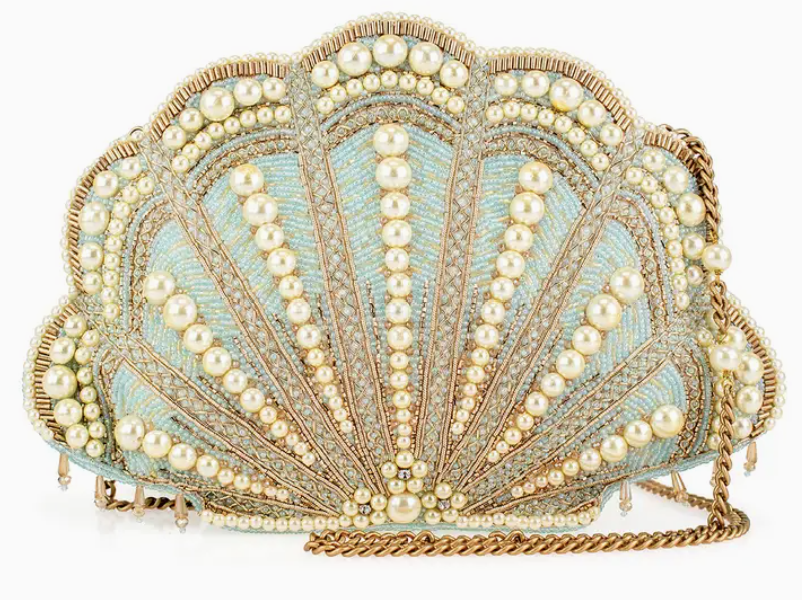 Seaside Luxury Pearl and Beaded Shell Handbag