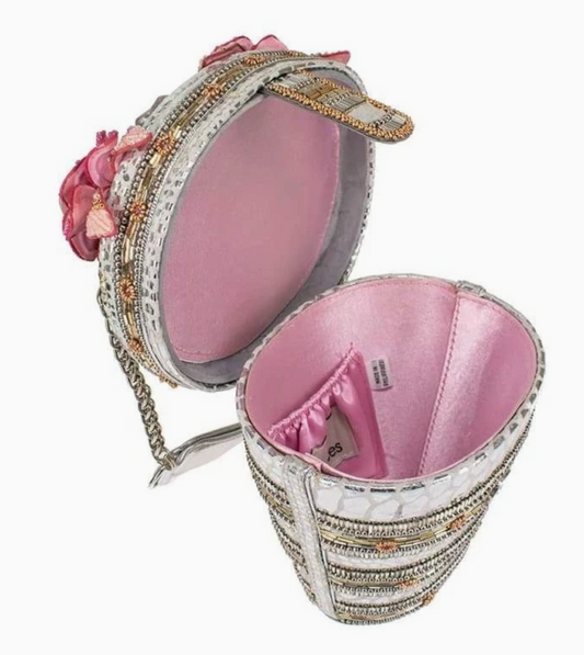Champagne On Ice Beaded Bottle and Bucket Top-Handle Bag