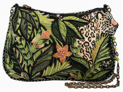 Spot On Beaded Leopard in Jungle Crossbody Handbag