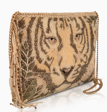 Savage Beaded Tiger Face Crossbody Bag