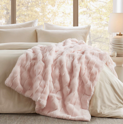 Faux Fur Velvet Throw Blanket 50x60"