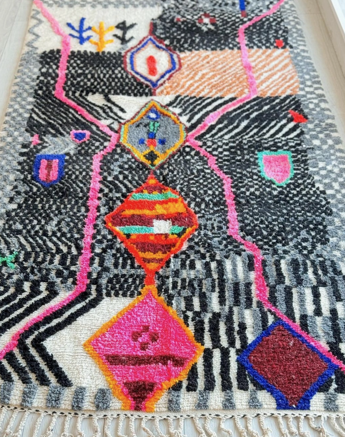 Colorful Moroccan Shag Area Rug