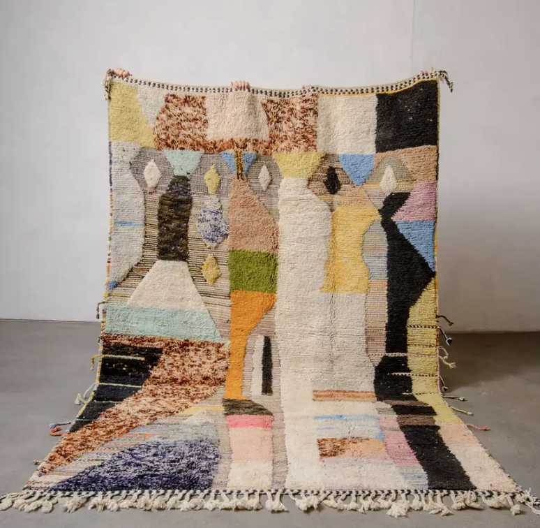 Hand Tufted Multicolor Moroccan Shag Rug