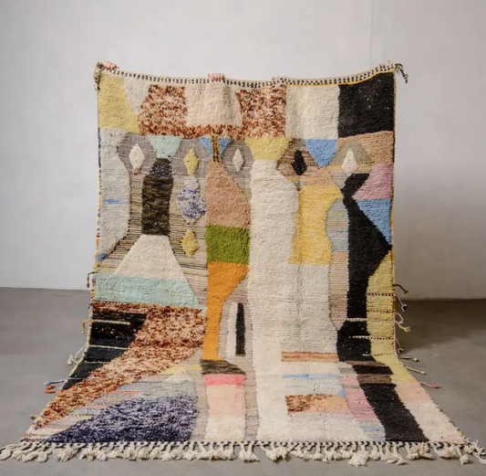 Hand Tufted Multicolor Moroccan Shag Rug